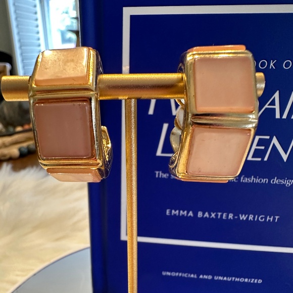 YSL Gold toned and Enamel Clip-on Earrings - Picture 2 of 5